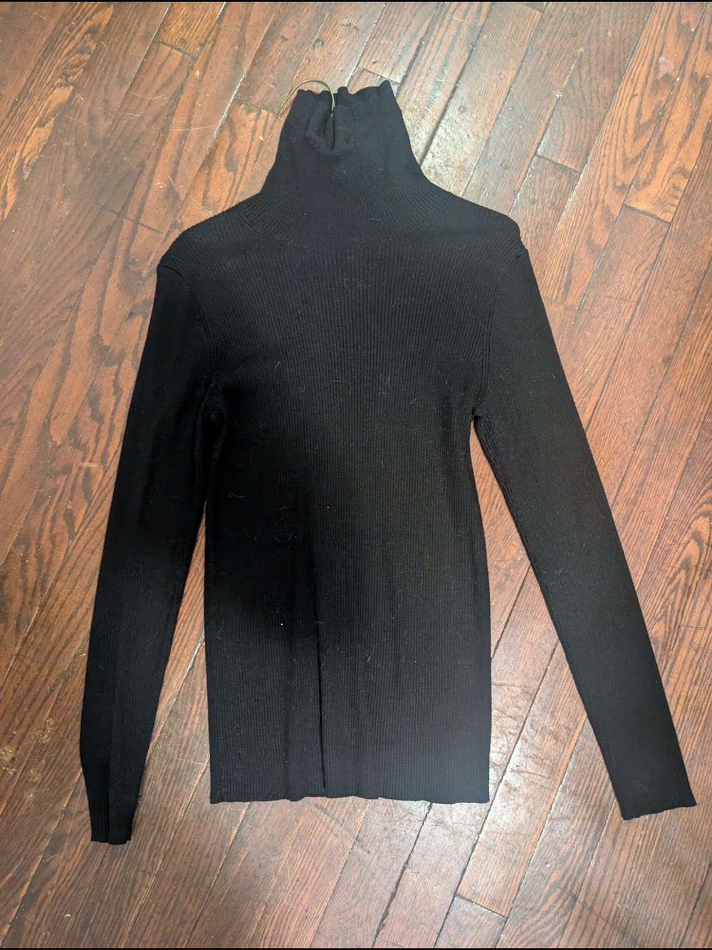 Aritizia Babaton Black Ribbed Mockneck Top